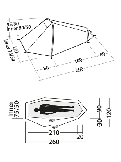 Huismerk Easy Camp Geminga 100 Compact Tent