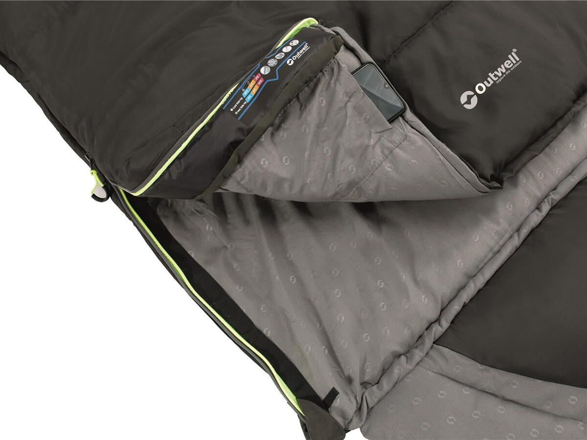 Oase Outdoors Outwell Contour Slaapzak Zwart - Rits Links