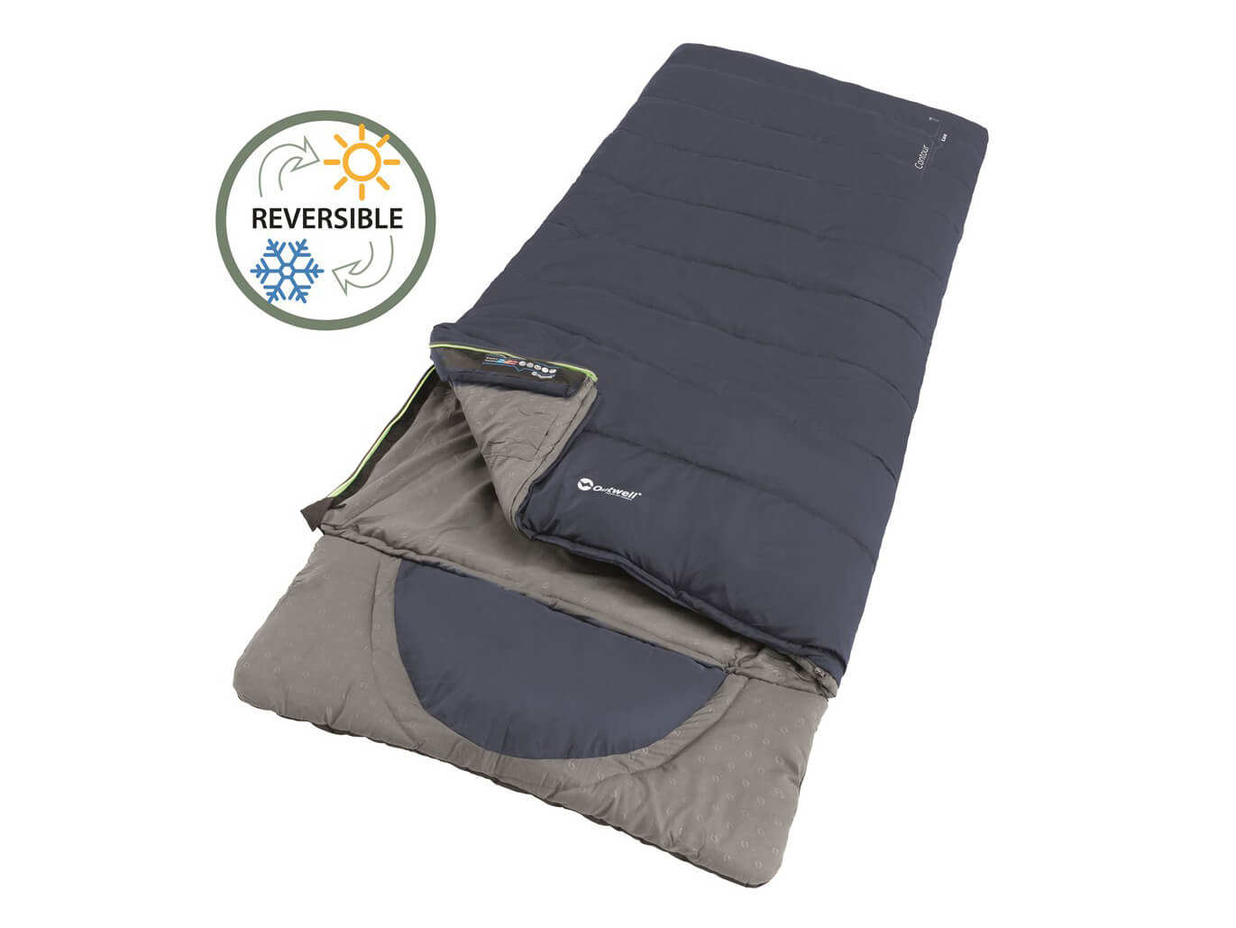 Oase Outdoors Outwell Contour Lux Slaapzak Blauw - Rits Links