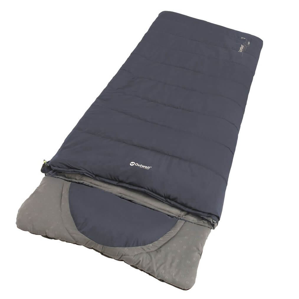 Oase Outdoors Outwell Contour Lux Slaapzak Blauw - Rits Links