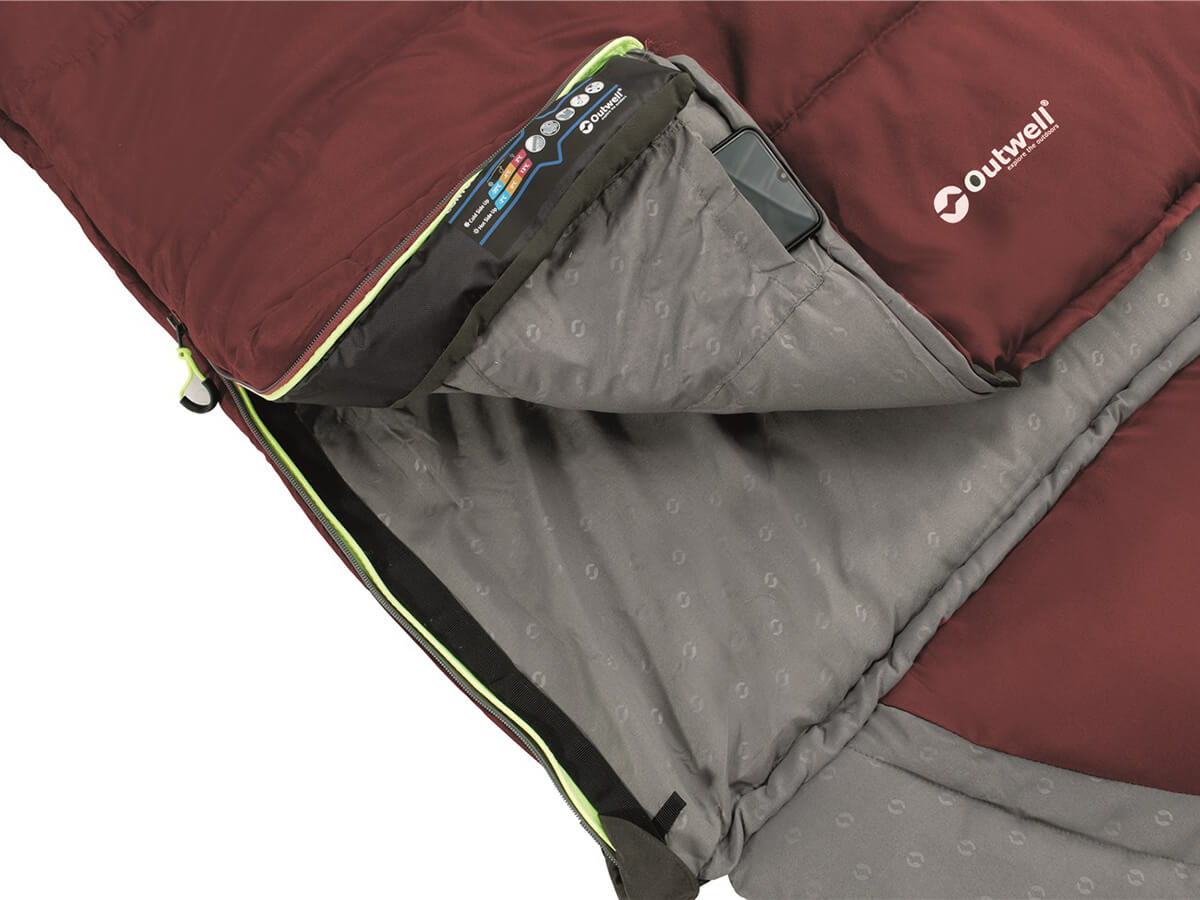 Oase Outdoors Outwell Contour Lux Slaapzak Rood - Rits Links