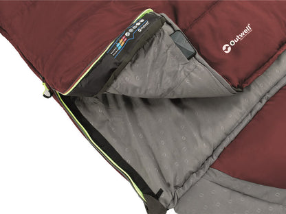 Oase Outdoors Outwell Contour Lux Slaapzak Rood - Rits Rechts